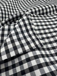Black Gingham Printed Polycotton 90 GSM 80/20 44 Inch Non Stretch