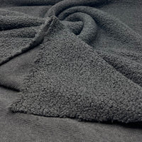 Black Luxury Sherpa Curl Fleece Fluffy Faux Fur Fabric
