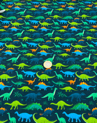 Dinosaurs Print Cotton Stretch Jersey 200 GSM 95/5 Lycra 4 Way Stretch