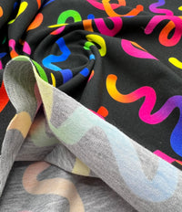 Party Streamers Print Cotton Stretch Jersey 200 GSM 95/5 Lycra 4 Way Stretch