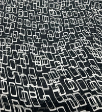 Black White Rectangles Printed Chiffon Dress Fabric