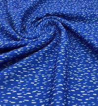 Blue White Print Lightweight Crepe Fabric 110GSM Non Stretch