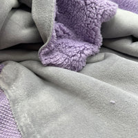 Lilac Grey Luxury Sherpa Backed Fleece Fluffy Faux Fur Fabric L
