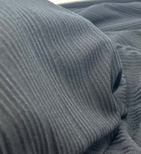 Black Textured Stripe Rib Stretch Fabric