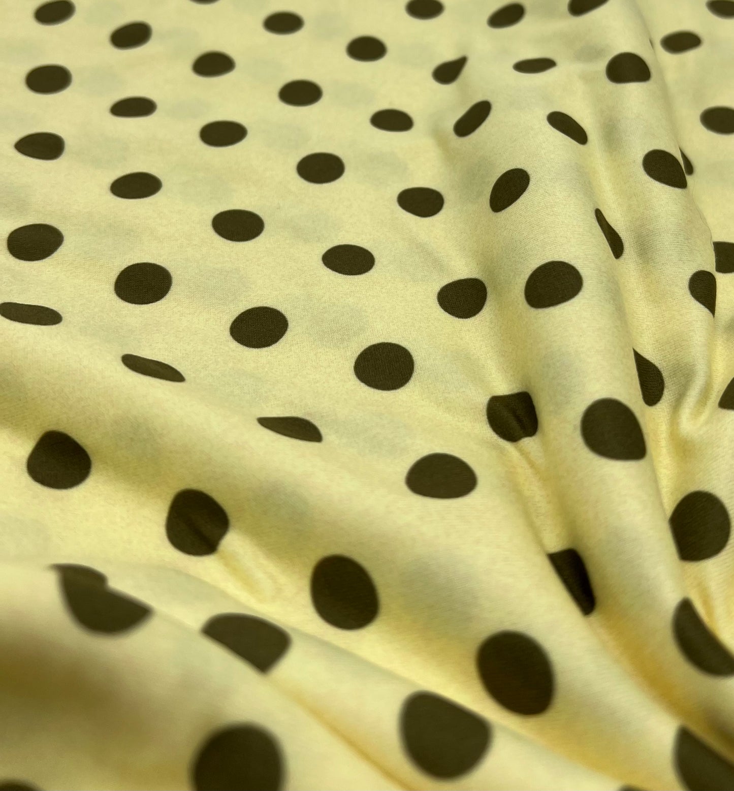 Lemon Polka Super Soft Bogota 4 Way Stretch Fabric