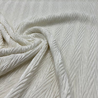 Cream Wave Plisse Pleated Stretch Fabric