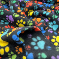 Rainbow Paw Printed Anti-Pil Polar Fleece Fabric Blanket Loungewear