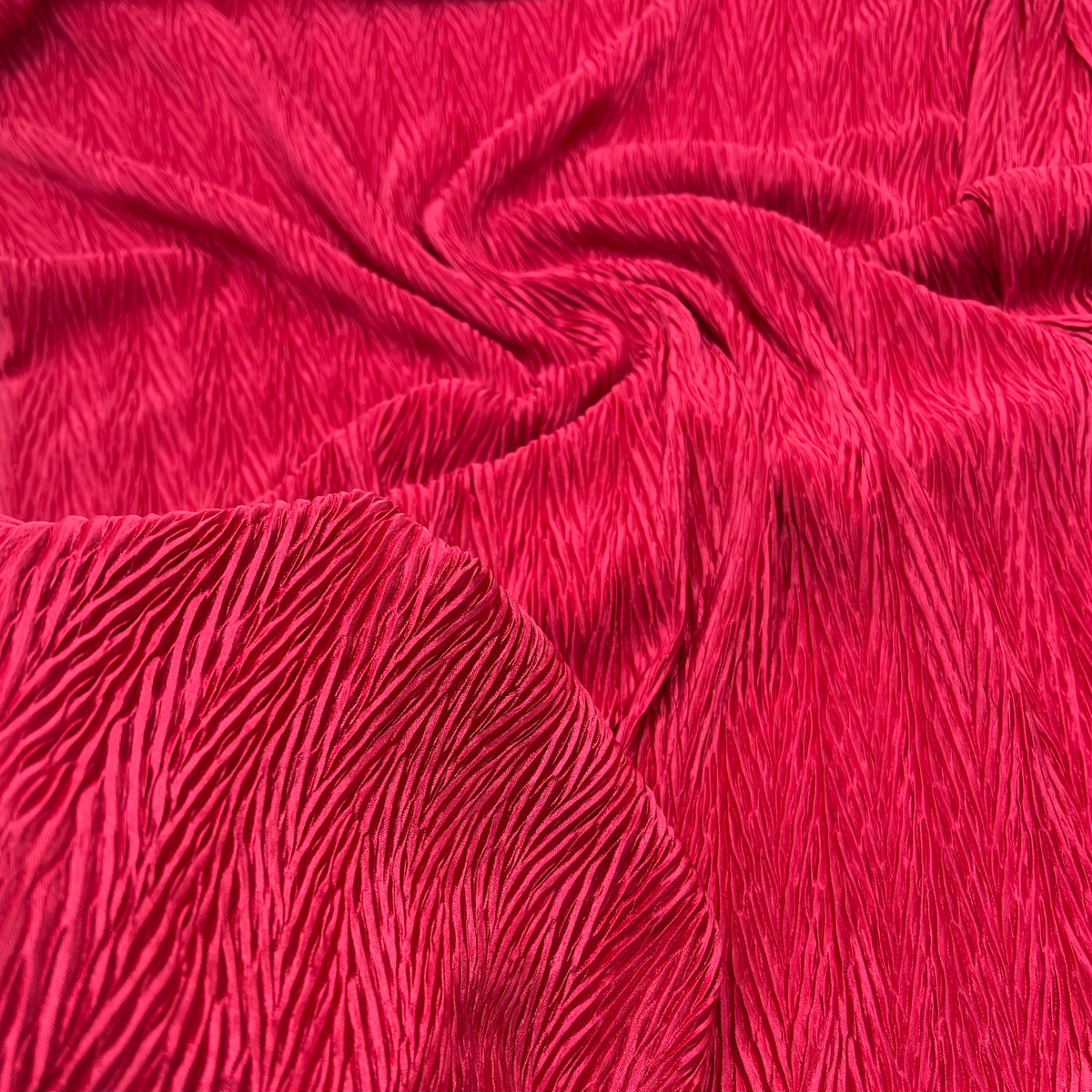 Burgundy Wave Plisse Pleated Stretch Fabric