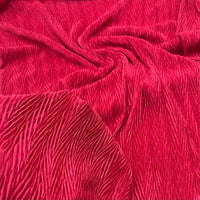 Burgundy Wave Plisse Pleated Stretch Fabric