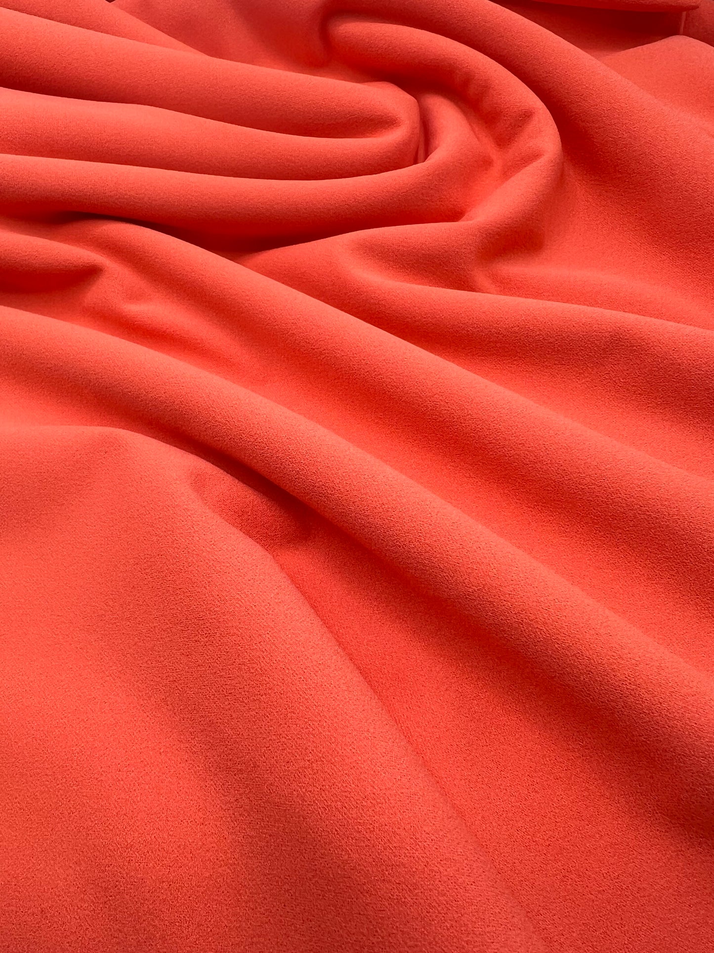 Plain Coral Scuba Crepe Stretch Jersey Fabric 4 Way Stretch