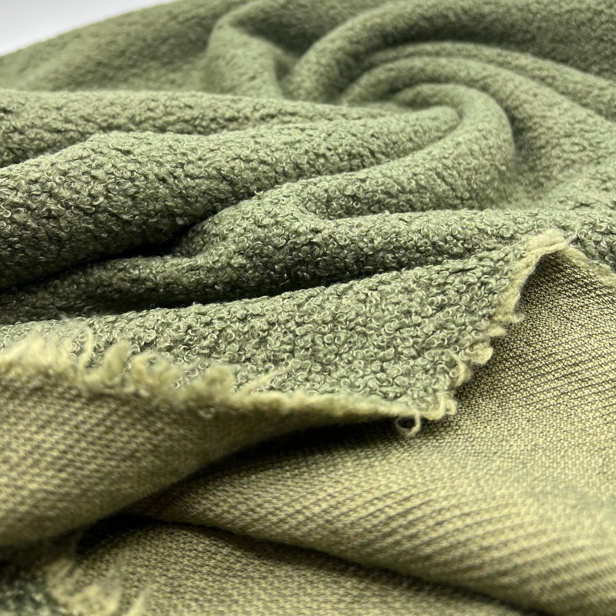 Khaki Luxury Sherpa Curl Fleece Fluffy Faux Fur Fabric