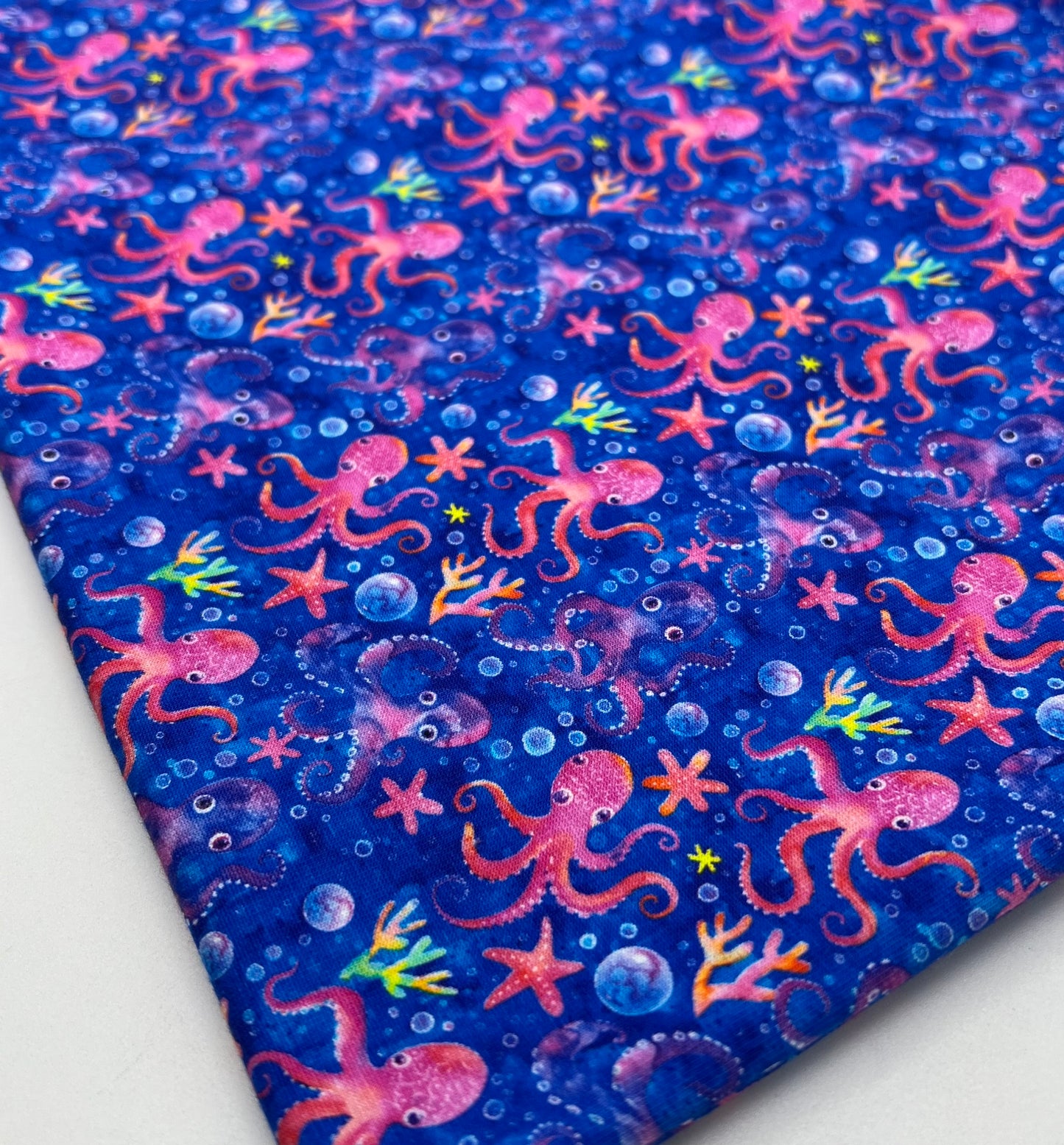Octopi Print Cotton Stretch Jersey 200 GSM 95/5 Lycra 4 Way Stretch