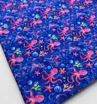 Octopi Print Cotton Stretch Jersey 200 GSM 95/5 Lycra 4 Way Stretch