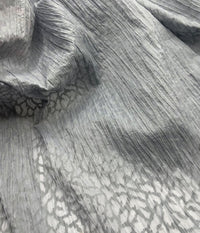 Grey Detailed Crinkled Lightweight Non Stretch Fabric