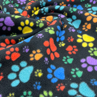Rainbow Paw Printed Anti-Pil Polar Fleece Fabric Blanket Loungewear