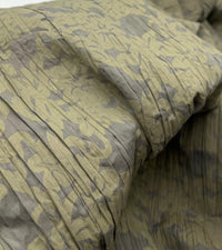 Khaki Floral Crinkled Lightweight Non Stretch Woven Fabric