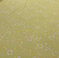 Yellow White Print Lightweight Crepe Fabric 115GSM Non Stretch