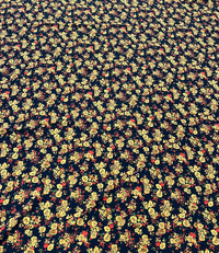 Yellow Ditsy Floral Lightweight Crepe Fabric 155GSM Non Stretch