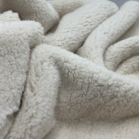 Cream Luxury Sherpa Backed Fleece Fluffy Faux Fur Fabric