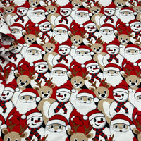 Santa Snow French Terry Loopback Cotton Jersey Lycra 4 Way Stretch