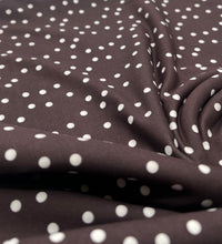 Brown Polka Stretch Jersey 220GSM 4 Way Stretch Fabric