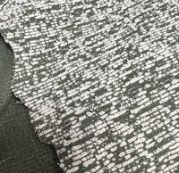 Khaki White Slubbed Knit Textured Stretch Fabric