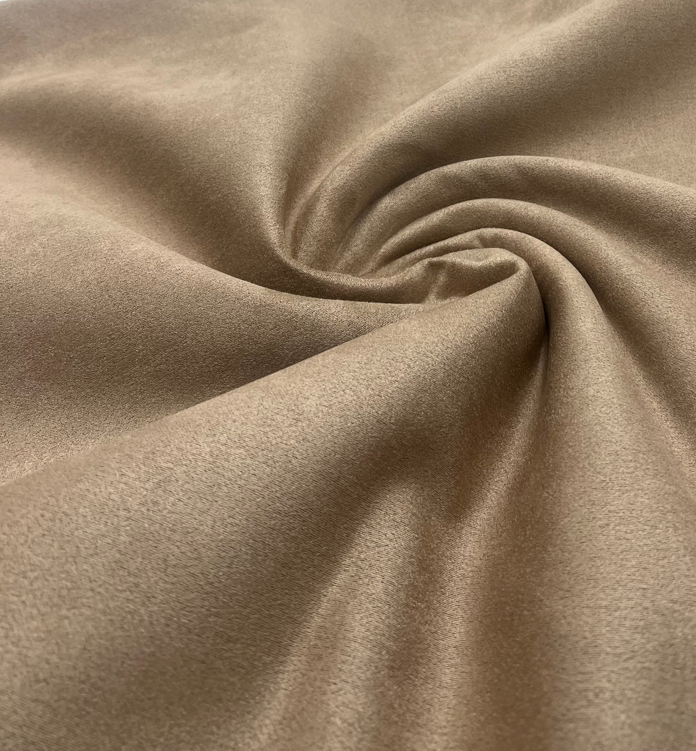 Tan Scuba Suede Jersey Fabric 280GSM 2 Way Stretch
