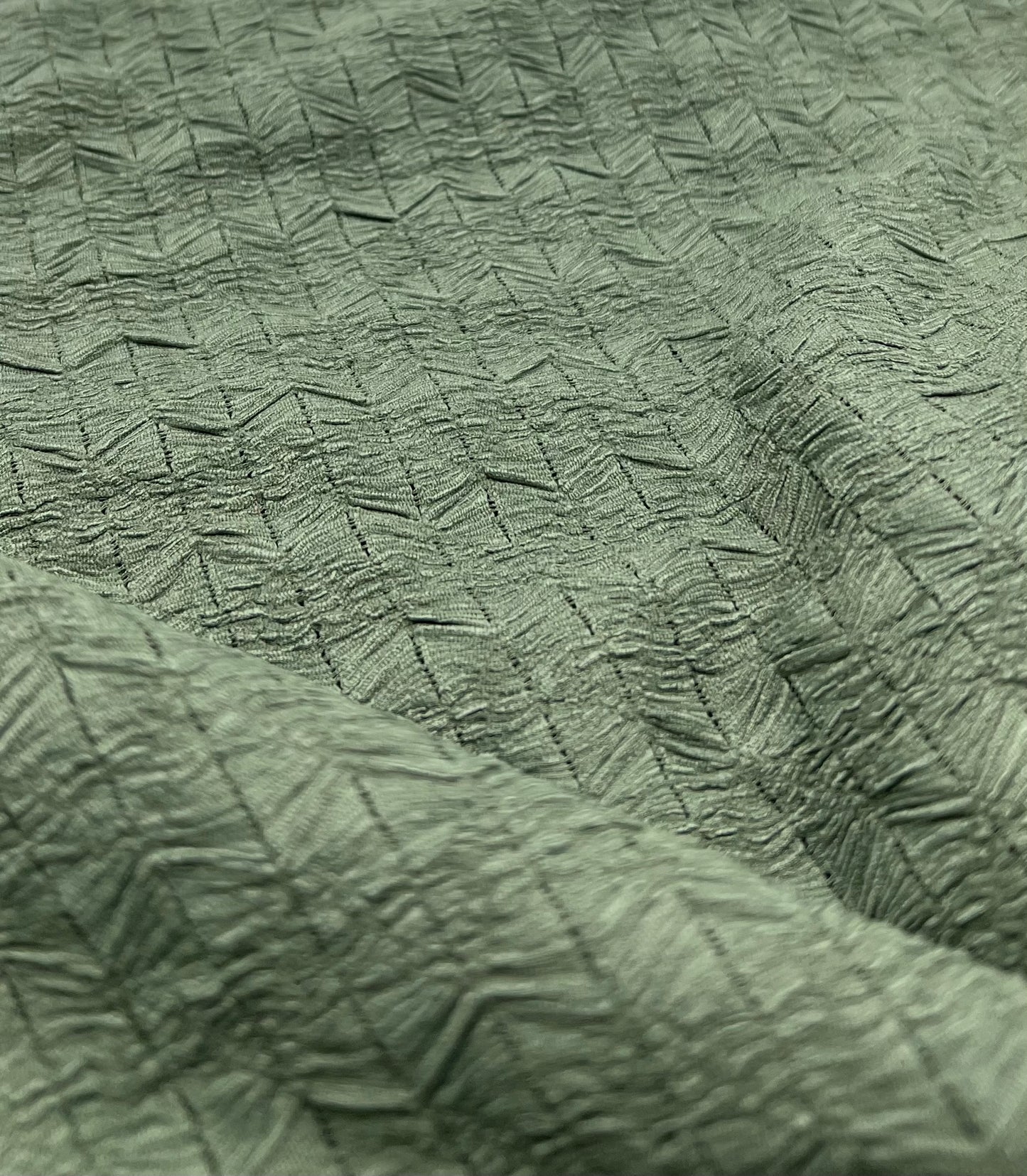 Khaki Green Textured 2 Way Stretch Fabric