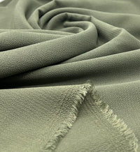 Khaki Green Plain Lightweight Bubble Crepe Fabric