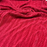 Burgundy Wave Plisse Pleated Stretch Fabric