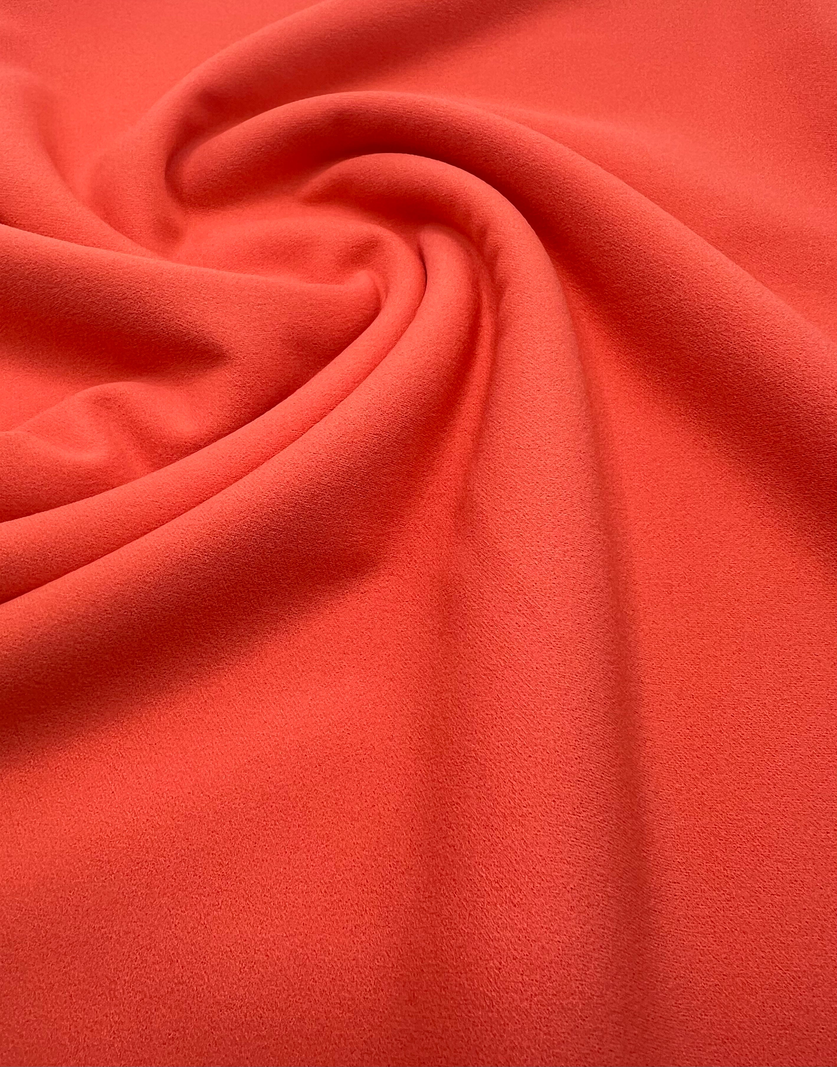 Plain Coral Scuba Crepe Stretch Jersey Fabric 4 Way Stretch