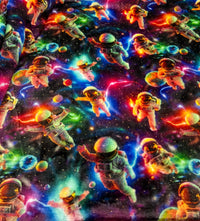 3D Astronauts Cuddle Fleece Fabric Blanket Loungewear - T9 Fabrics