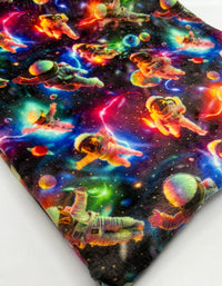 3D Astronauts Cuddle Fleece Fabric Blanket Loungewear - T9 Fabrics