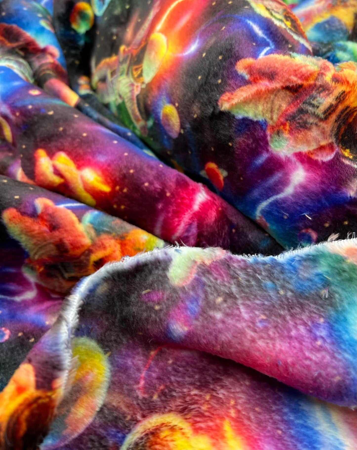 3D Astronauts Cuddle Fleece Fabric Blanket Loungewear - T9 Fabrics