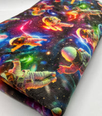 3D Astronauts Cuddle Fleece Fabric Blanket Loungewear - T9 Fabrics