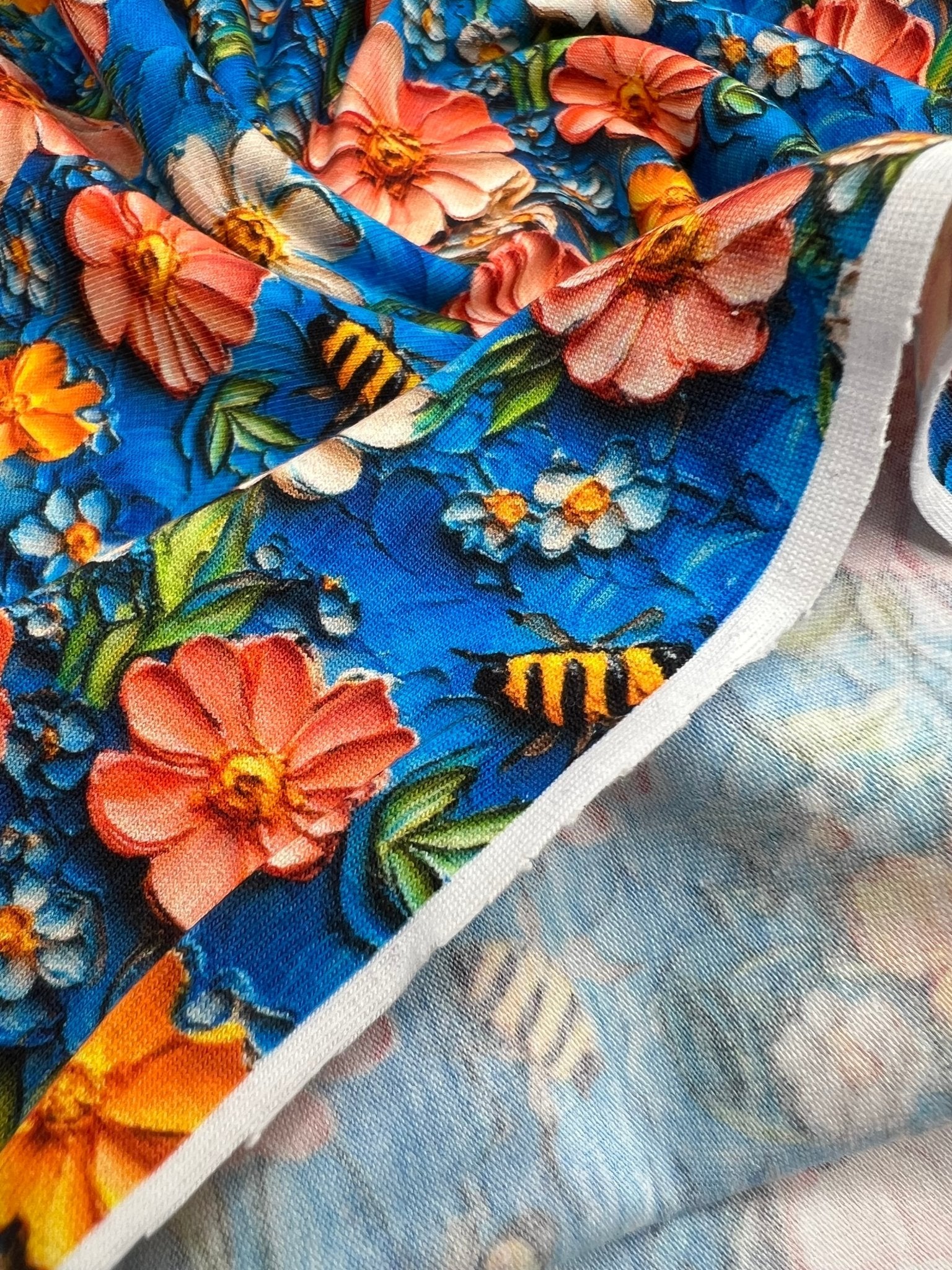 3D Bumblebees Print Cotton Stretch Jersey 200 GSM 95/5 Lycra 4 Way Stretch - T9 Fabrics