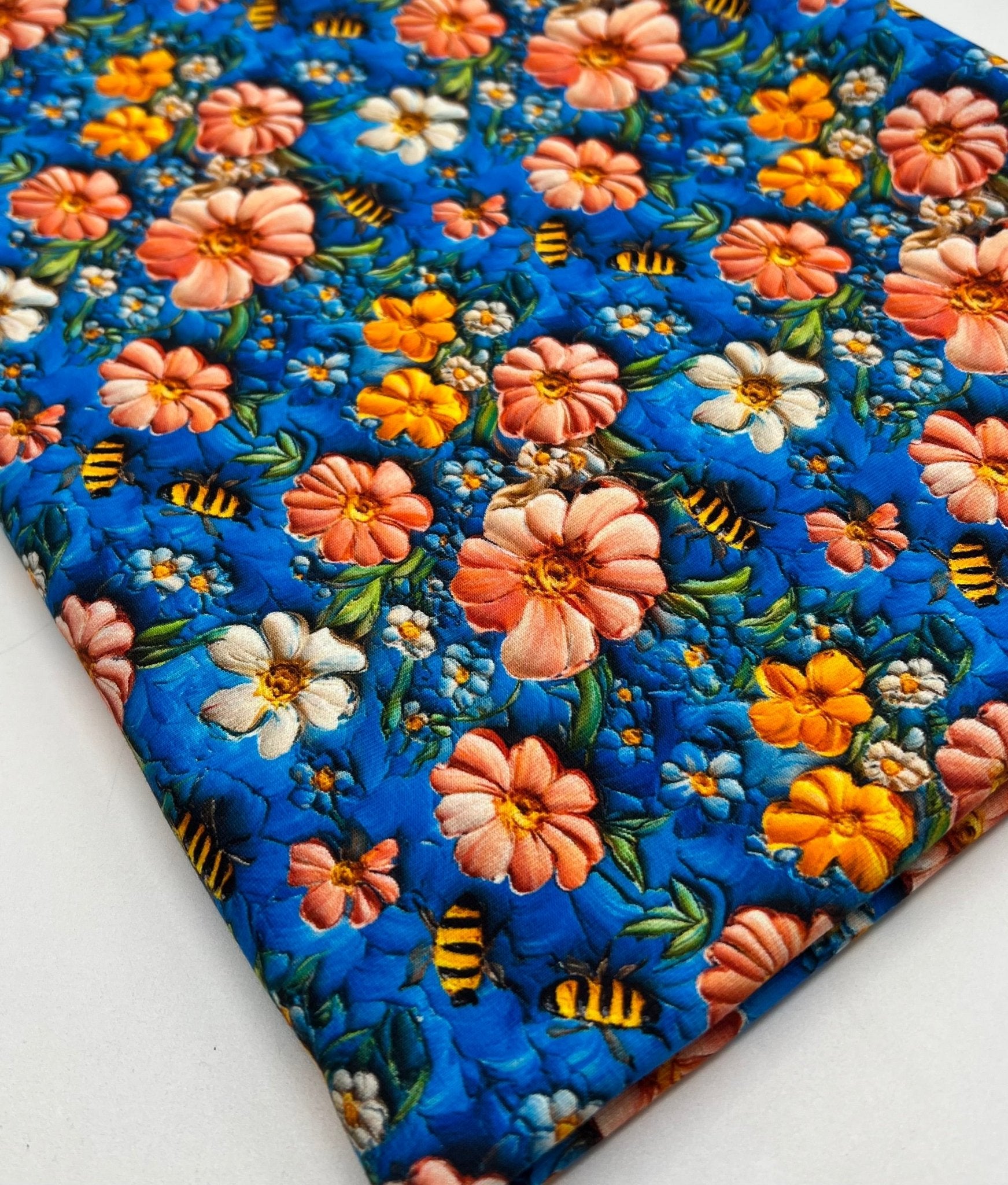 3D Bumblebees Print Cotton Stretch Jersey 200 GSM 95/5 Lycra 4 Way Stretch - T9 Fabrics