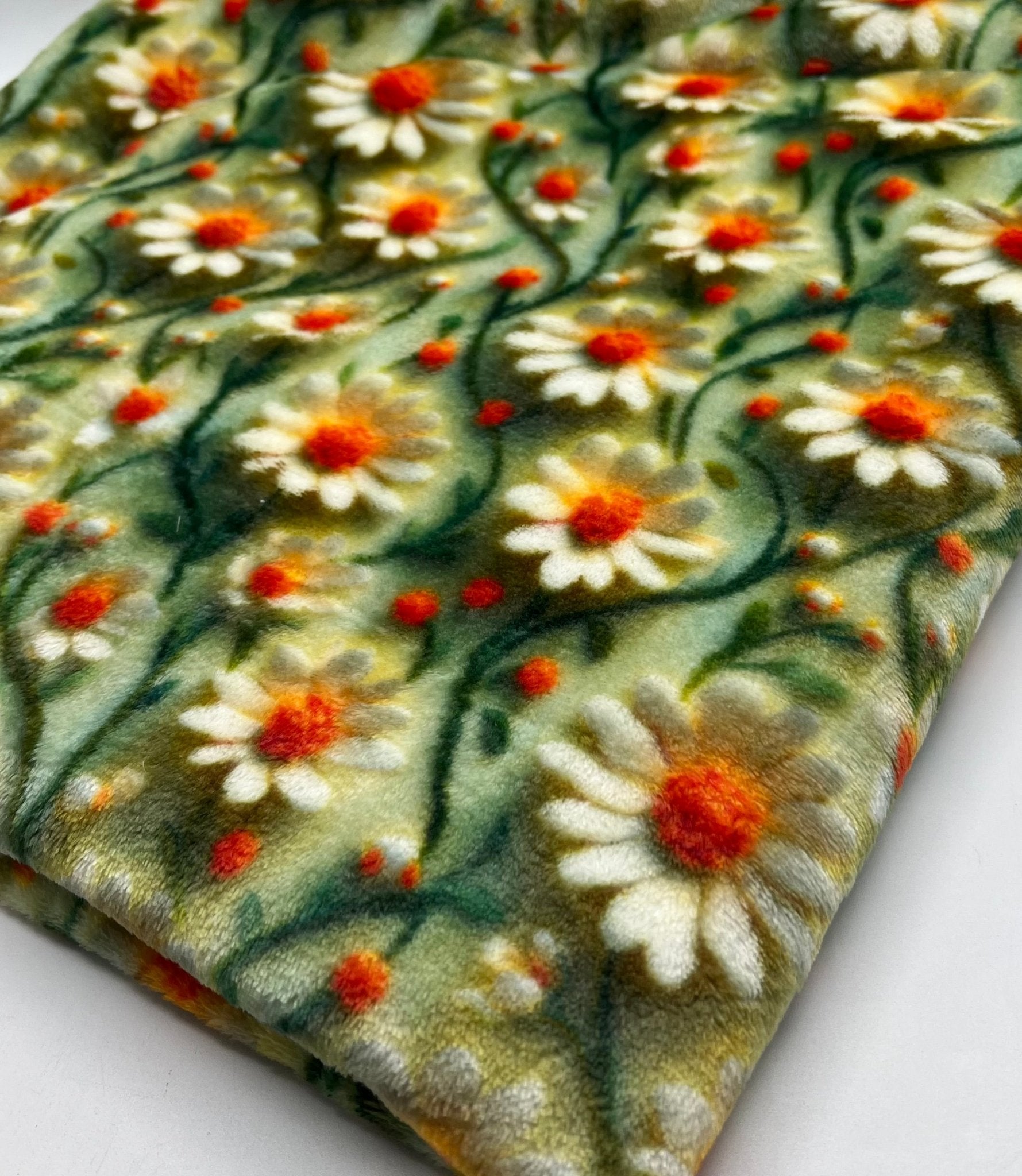 3D Daisy’s Cuddle Fleece Fabric Blanket Loungewear - T9 Fabrics