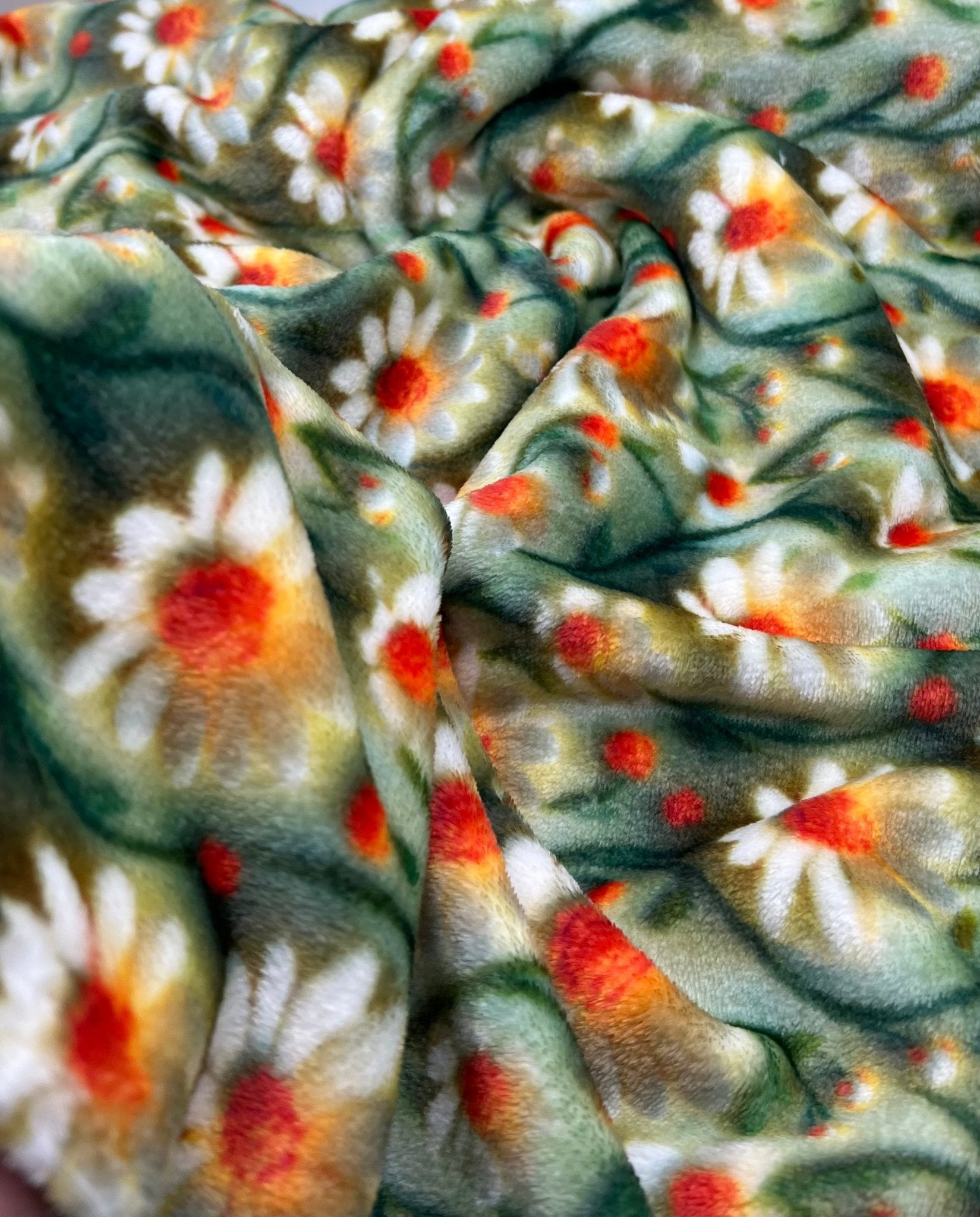 3D Daisy’s Cuddle Fleece Fabric Blanket Loungewear - T9 Fabrics