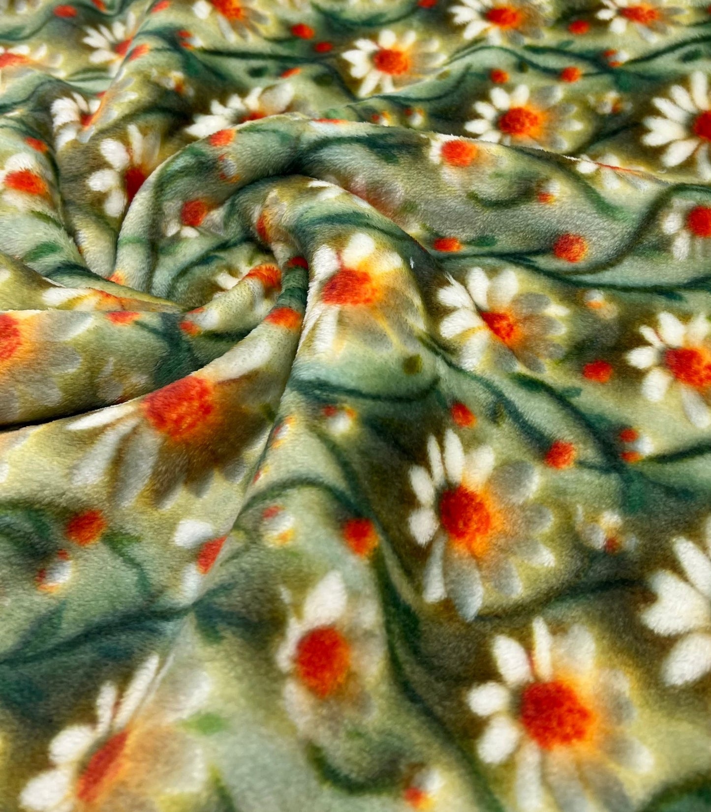 3D Daisy’s Cuddle Fleece Fabric Blanket Loungewear - T9 Fabrics