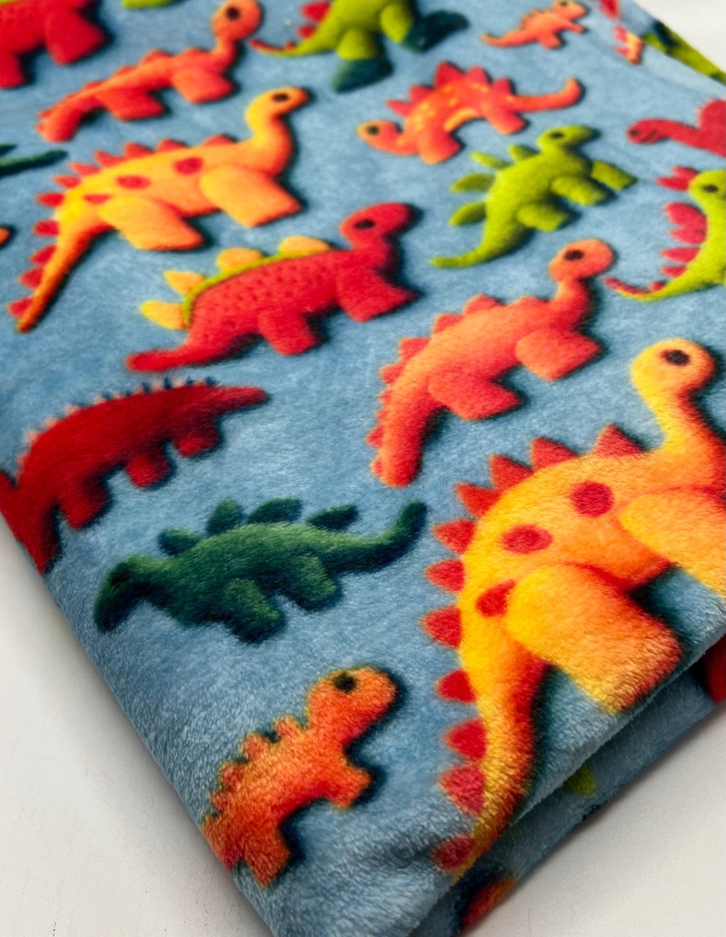 3D Dinos Cuddle Fleece Fabric Blanket Loungewear - T9 Fabrics