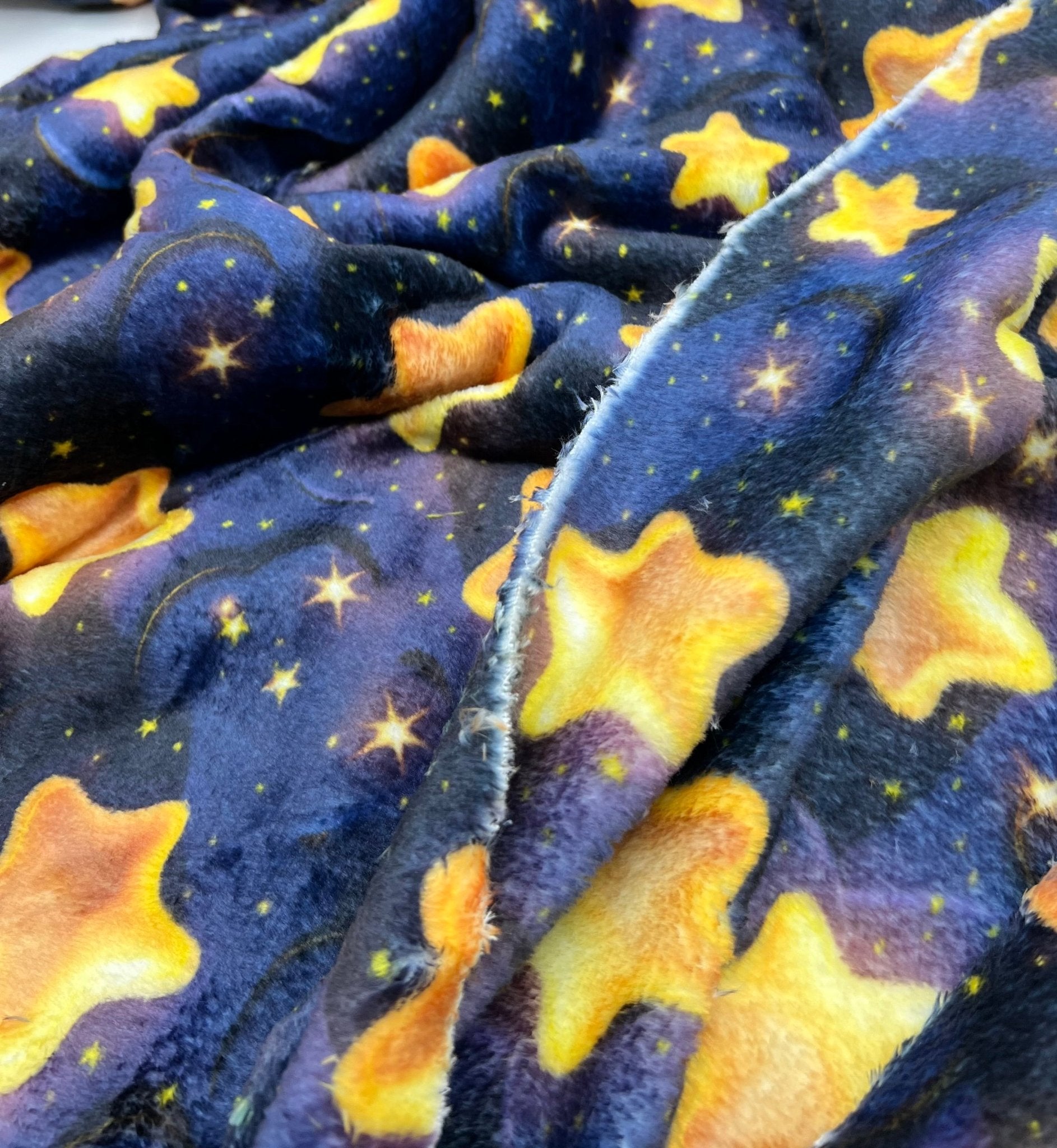 3D Stars Cuddle Fleece Fabric Blanket Loungewear - T9 Fabrics