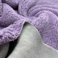 Lilac Grey Luxury Sherpa Backed Fleece Fluffy Faux Fur Fabric L