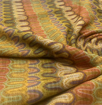 Multi Colour Wave Stripe Print Mesh Fabric Stretch