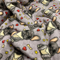 Bone Puppy Cuddle Fleece Fabric Blanket Loungewear