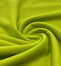 Plain Lime Green Scuba Crepe Stretch Jersey Fabric 4 Way Stretch
