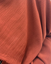 Plain Autumn Brown Ocean Crepe Stretch Fabric Non Stretch