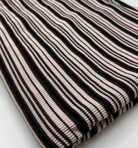 Nude Brown Knitted Horizontal Stripe 2 Way Stretch Fabric