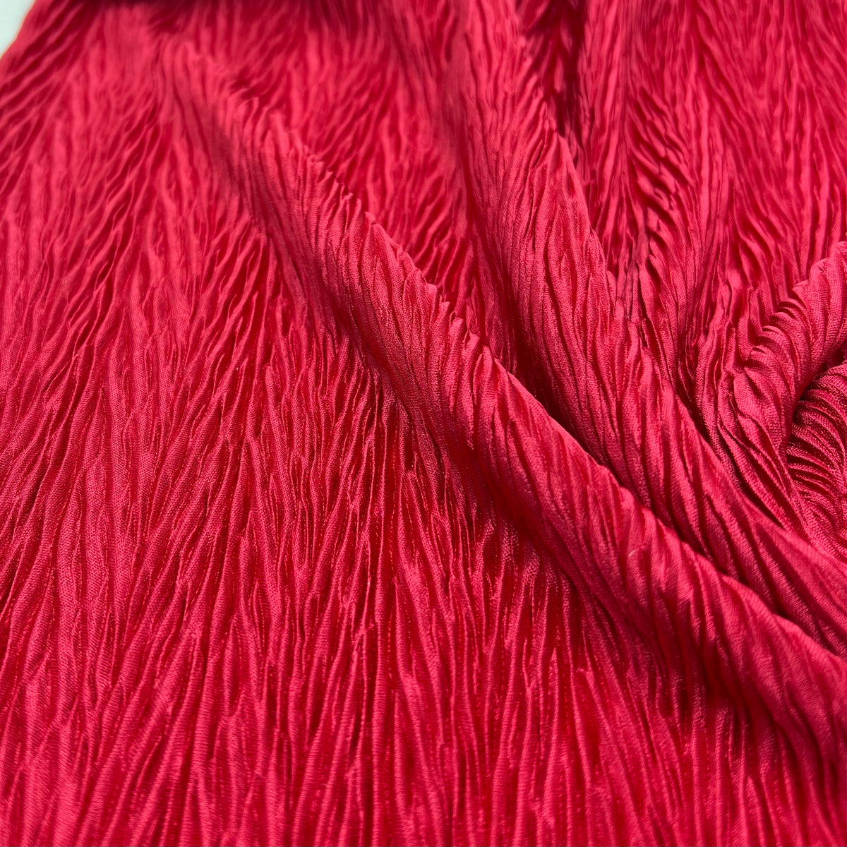 Burgundy Wave Plisse Pleated Stretch Fabric