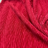 Burgundy Wave Plisse Pleated Stretch Fabric